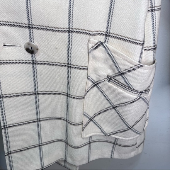 Vintage Yellow Academia Longline Wool Plaid Windowpane Blazer Classic - Picture 15 of 16